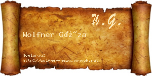 Wolfner Géza névjegykártya